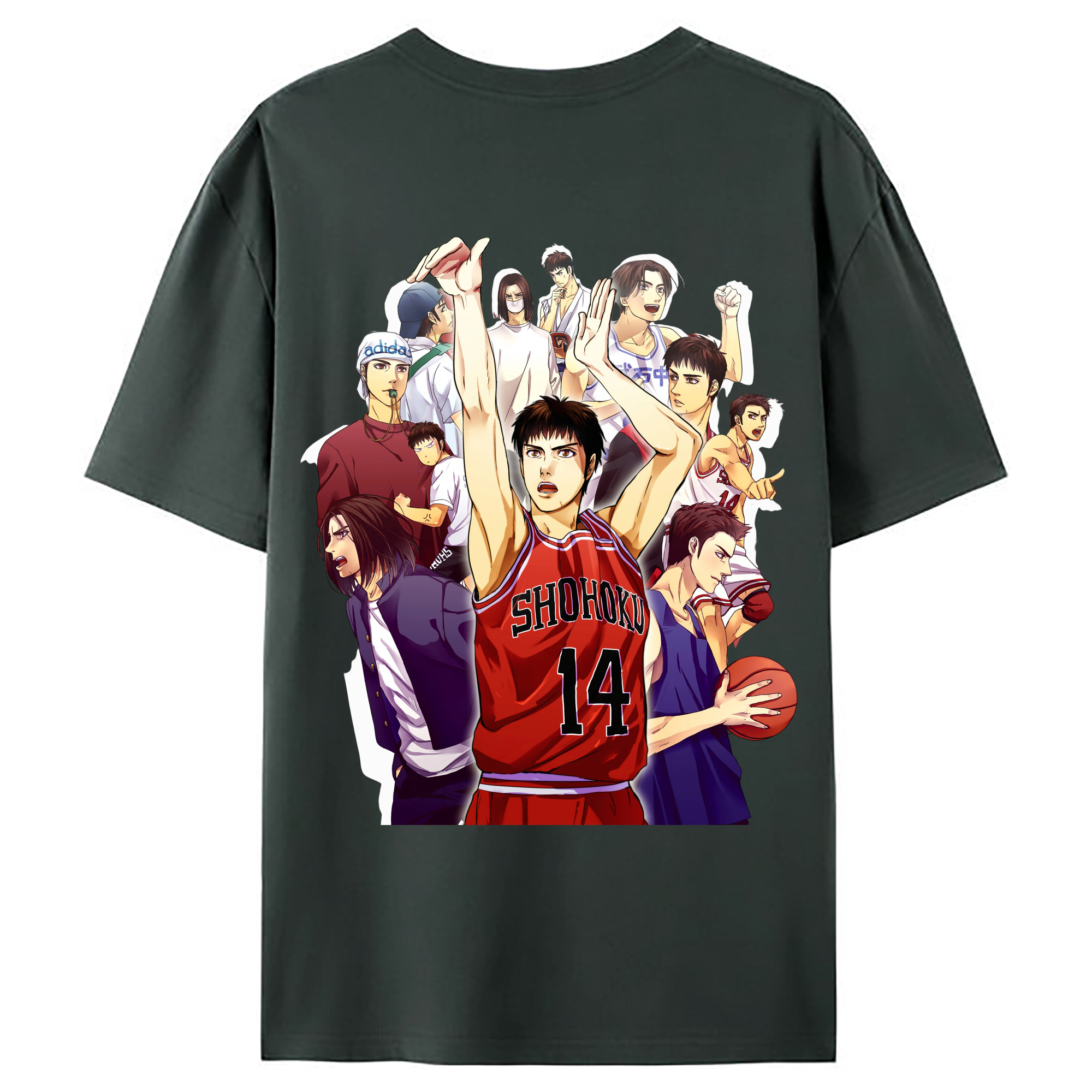 （画像用） SLAM DUNK／スラムダンク 綿100％ メンズ半袖Tシャツ（バックプリント） 通気性